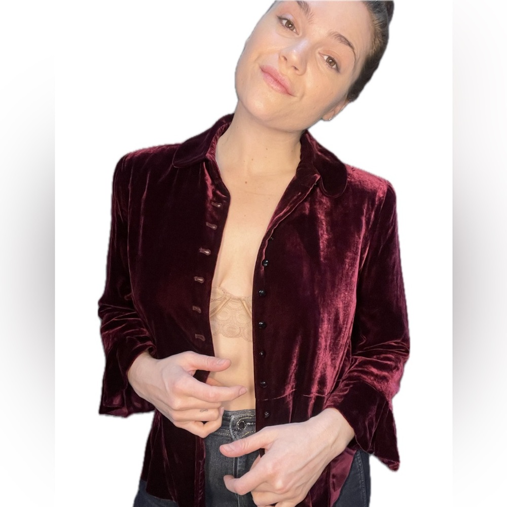 Vintage Ralph Lauren Velvet Button Up